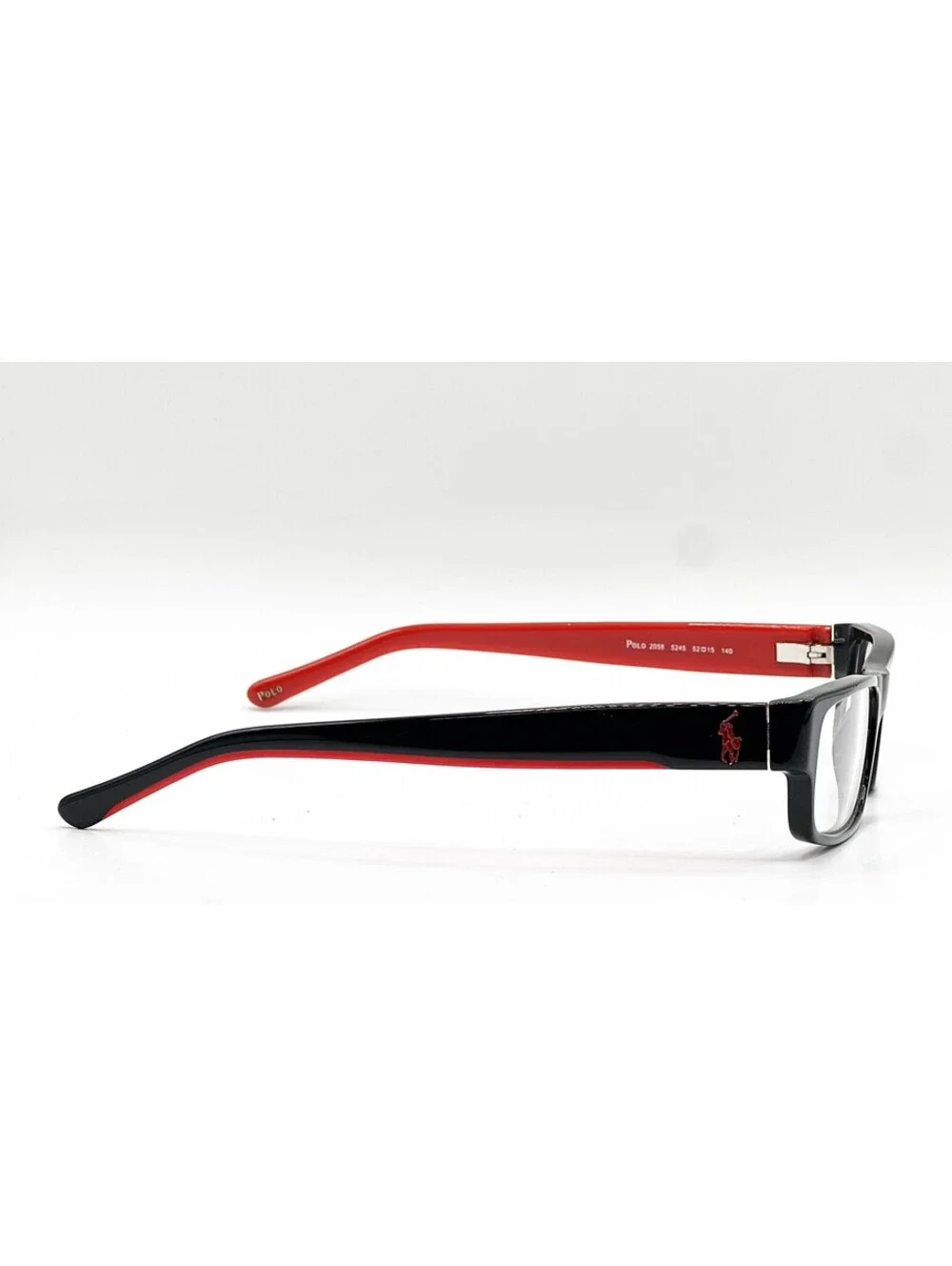 Polo Ralph Lauren 2058 5245 Black Rectangle Authentic Eyeglass Frames 52-15-140